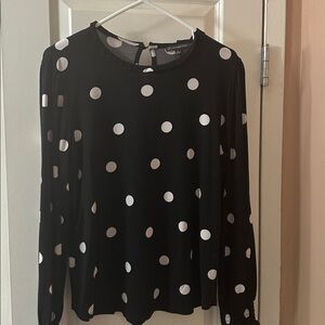 Adrianna Papell Black Dress with White Dots